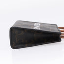 CELINE Macadam Canvas Triomphe Bag Charm PVC Brown Gold Auth 209038M-5