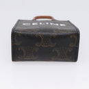CELINE Macadam Canvas Triomphe Bag Charm PVC Brown Gold Auth 209038M-9