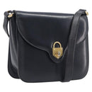 CELINE Shoulder Bag Leather Black Gold Auth 209039-1