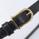 CELINE Shoulder Bag Leather Black Gold Auth 209039-10