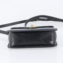 CELINE Shoulder Bag Leather Black Gold Auth 209039-12