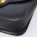 CELINE Shoulder Bag Leather Black Gold Auth 209039-13