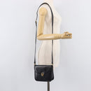 CELINE Shoulder Bag Leather Black Gold Auth 209039-27