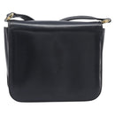 CELINE Shoulder Bag Leather Black Gold Auth 209039-3