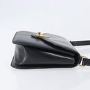 CELINE Shoulder Bag Leather Black Gold Auth 209039-4