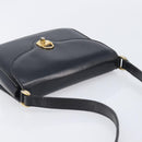 CELINE Shoulder Bag Leather Black Gold Auth 209039-6
