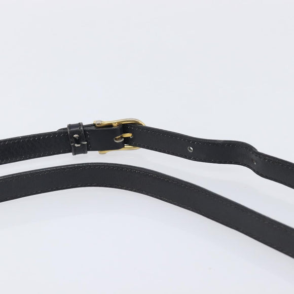 CELINE Shoulder Bag Leather Black Gold Auth 209039