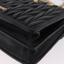 Miu Miu Chain Shoulder Bag Leather Black Gold Auth 209040SAM-14