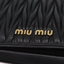 Miu Miu Chain Shoulder Bag Leather Black Gold Auth 209040SAM-15