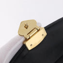 Miu Miu Chain Shoulder Bag Leather Black Gold Auth 209040SAM-18