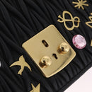 Miu Miu Chain Shoulder Bag Leather Black Gold Auth 209040SAM-19