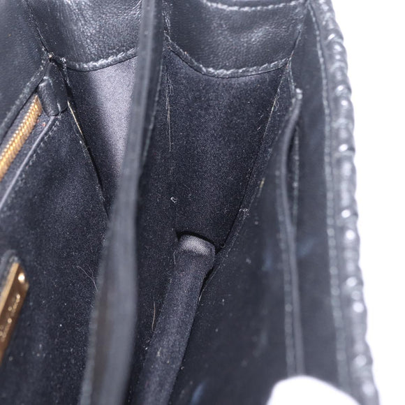 Miu Miu Chain Shoulder Bag Leather Black Gold Auth 209040SAM