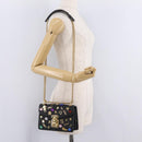 Miu Miu Chain Shoulder Bag Leather Black Gold Auth 209040SAM-30