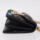Miu Miu Chain Shoulder Bag Leather Black Gold Auth 209040SAM-4