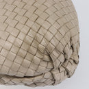 Bottega Veneta INTRECCIATO Hand Bag Leather Beige Gold Auth 209041-13