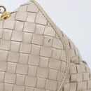 Bottega Veneta INTRECCIATO Hand Bag Leather Beige Gold Auth 209041-14