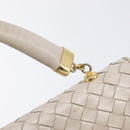 Bottega Veneta INTRECCIATO Hand Bag Leather Beige Gold Auth 209041-15
