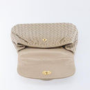 Bottega Veneta INTRECCIATO Hand Bag Leather Beige Gold Auth 209041-17