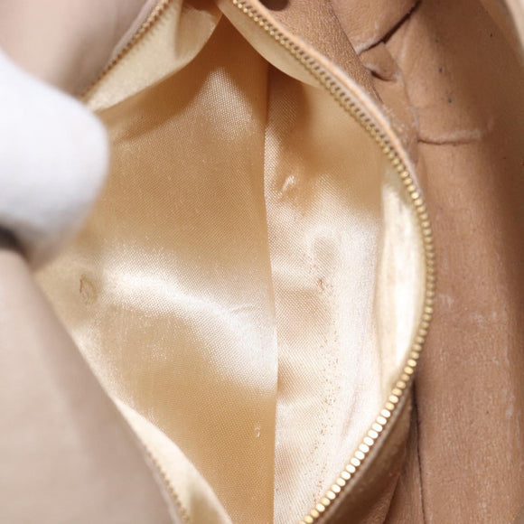 Bottega Veneta INTRECCIATO Hand Bag Leather Beige Gold Auth 209041
