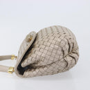 Bottega Veneta INTRECCIATO Hand Bag Leather Beige Gold Auth 209041-5