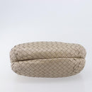 Bottega Veneta INTRECCIATO Hand Bag Leather Beige Gold Auth 209041-9
