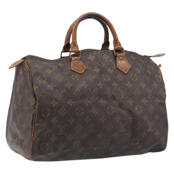 LOUIS VUITTON Monogram Speedy 35 Hand Bag M41524 LV Auth 209052