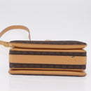 CELINE Macadam Shoulder Bag PVC Brown Gold Tone Auth 209060-13