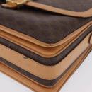 CELINE Macadam Shoulder Bag PVC Brown Gold Tone Auth 209060-16