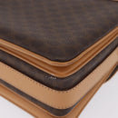 CELINE Macadam Shoulder Bag PVC Brown Gold Tone Auth 209060-18