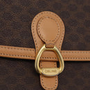 CELINE Macadam Shoulder Bag PVC Brown Gold Tone Auth 209060-19
