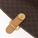 CELINE Macadam Shoulder Bag PVC Brown Gold Tone Auth 209060-21