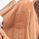 CELINE Macadam Shoulder Bag PVC Brown Gold Tone Auth 209060-26