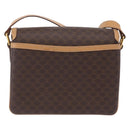 CELINE Macadam Shoulder Bag PVC Brown Gold Tone Auth 209060-3
