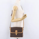 CELINE Macadam Shoulder Bag PVC Brown Gold Tone Auth 209060-33