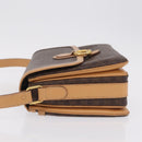 CELINE Macadam Shoulder Bag PVC Brown Gold Tone Auth 209060-6