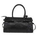 PRADA Bonnie Hand Bag Leather Black Gold Tone Auth 209063SAM-3