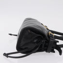 PRADA Bonnie Hand Bag Leather Black Gold Tone Auth 209063SAM-4