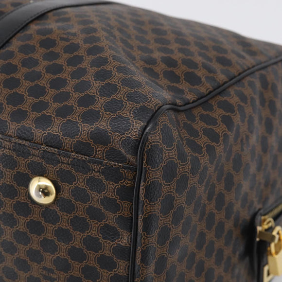 CELINE Macadam Boston Bag PVC Black Gold Tone Auth 209064V