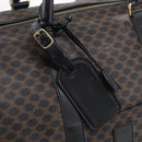 CELINE Macadam Boston Bag PVC Black Gold Tone Auth 209064V-15