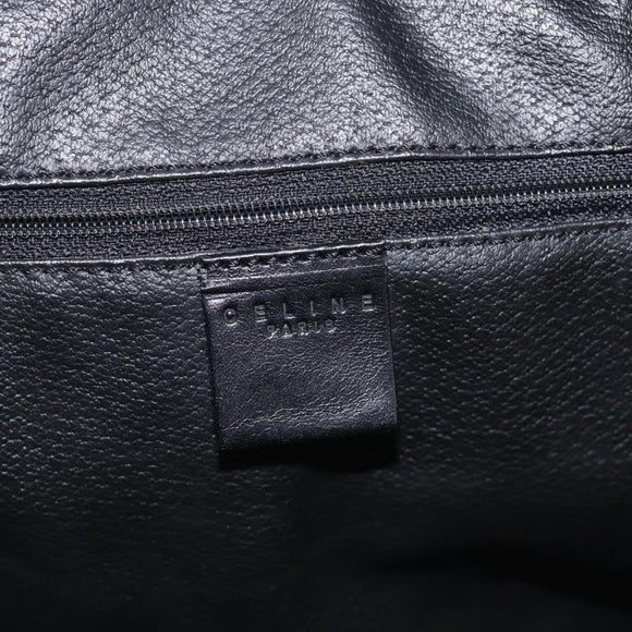 CELINE Macadam Boston Bag PVC Black Gold Tone Auth 209064V