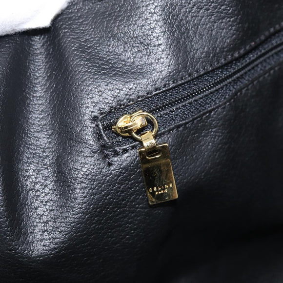 CELINE Macadam Boston Bag PVC Black Gold Tone Auth 209064V