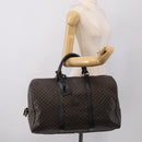 CELINE Macadam Boston Bag PVC Black Gold Tone Auth 209064V-25
