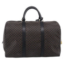 CELINE Macadam Boston Bag PVC Black Gold Tone Auth 209064V-3