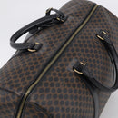 CELINE Macadam Boston Bag PVC Black Gold Tone Auth 209064V-6