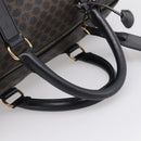 CELINE Macadam Boston Bag PVC Black Gold Tone Auth 209064V-7
