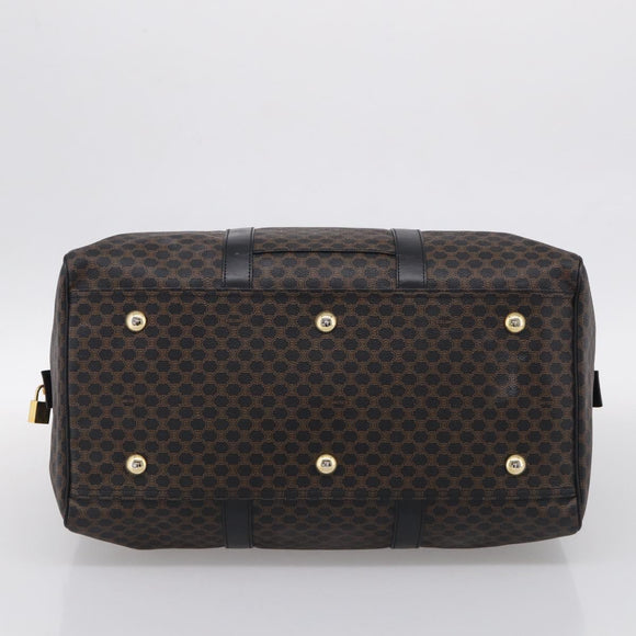 CELINE Macadam Boston Bag PVC Black Gold Tone Auth 209064V