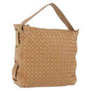 Bottega Veneta INTRECCIATO Shoulder Bag Leather Beige Gold Tone Auth 209065-1