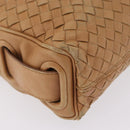 Bottega Veneta INTRECCIATO Shoulder Bag Leather Beige Gold Tone Auth 209065-12