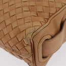 Bottega Veneta INTRECCIATO Shoulder Bag Leather Beige Gold Tone Auth 209065-15