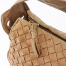 Bottega Veneta INTRECCIATO Shoulder Bag Leather Beige Gold Tone Auth 209065-16